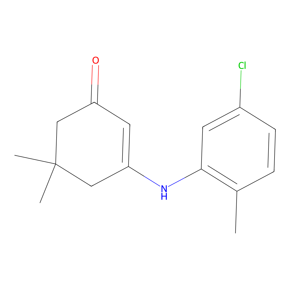 3-[(5-Chloro-2-methylphenyl)amino]-5,5-dimethylcyclohex-2-en-1-one molecular structure, CAS 166883-91-6