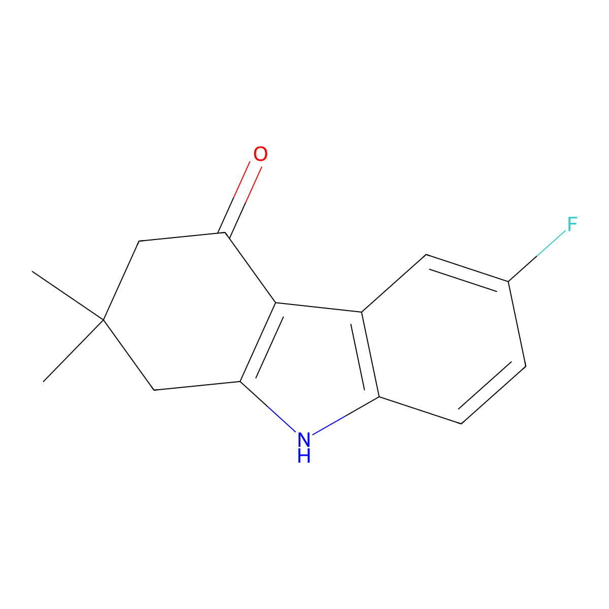 6-fluoro-2,2-dimethyl-2,3,4,9-tetrahydro-1H-carbazol-4-one molecular structure, CAS 166884-01-1