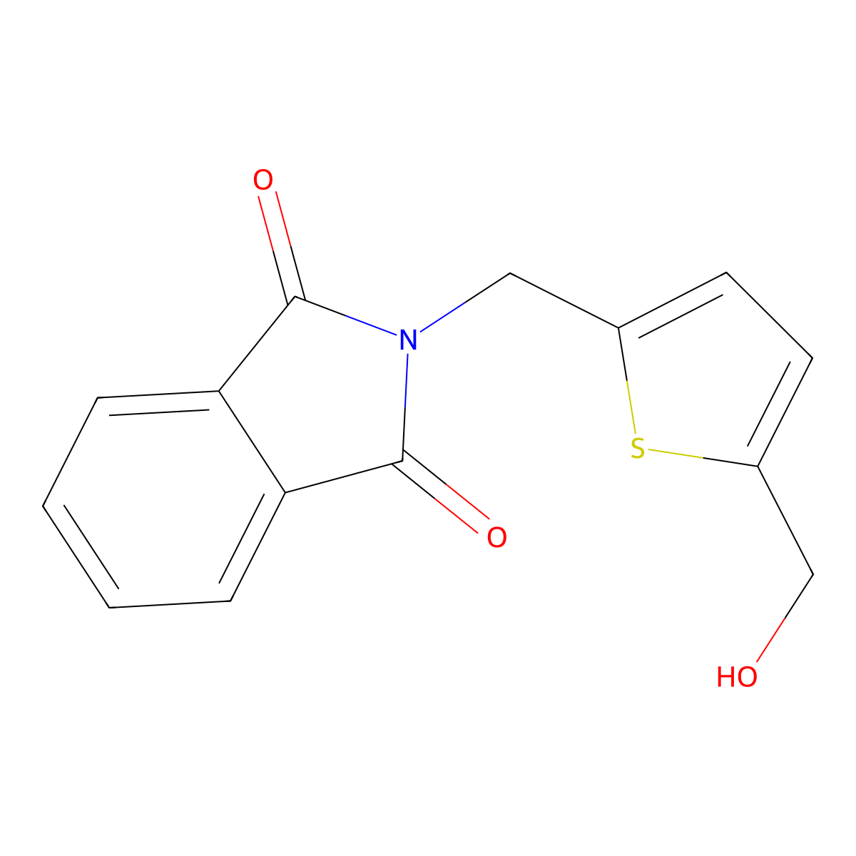 2-((5-(Hydroxymethyl)thiophen-2-YL)methyl)isoindoline-1,3-dione molecular structure, CAS 166888-25-1