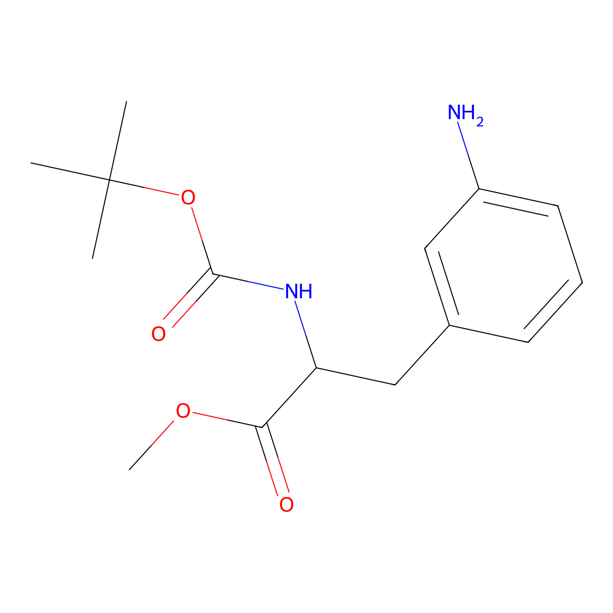 Methyl 3-(3-aminophenyl)-2-((tert-butoxycarbonyl)amino)propanoate molecular structure, CAS 166888-37-5