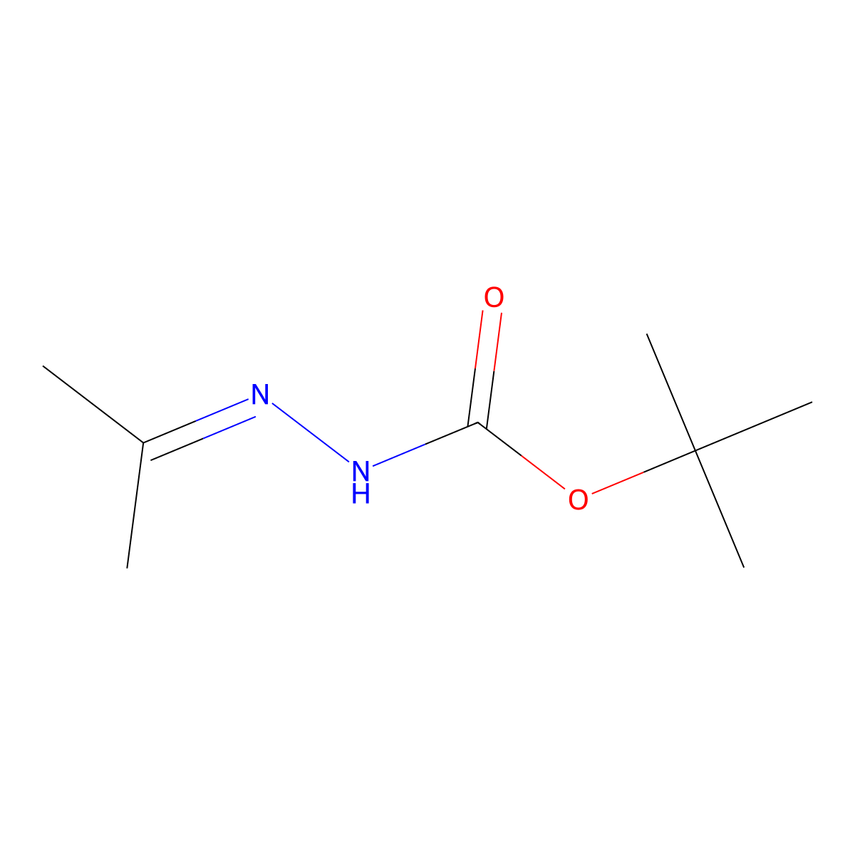 N'-(propan-2-ylidene)(tert-butoxy)carbohydrazide molecular structure, CAS 16689-34-2