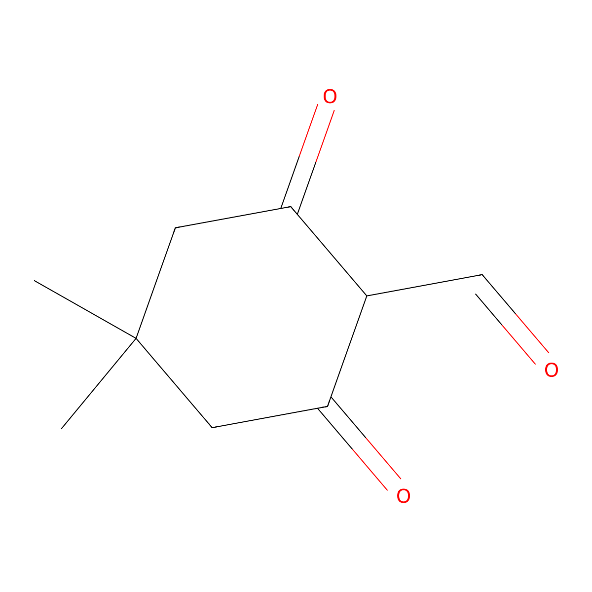 4,4-Dimethyl-2,6-dioxocyclohexanecarbaldehyde molecular structure, CAS 16690-03-2