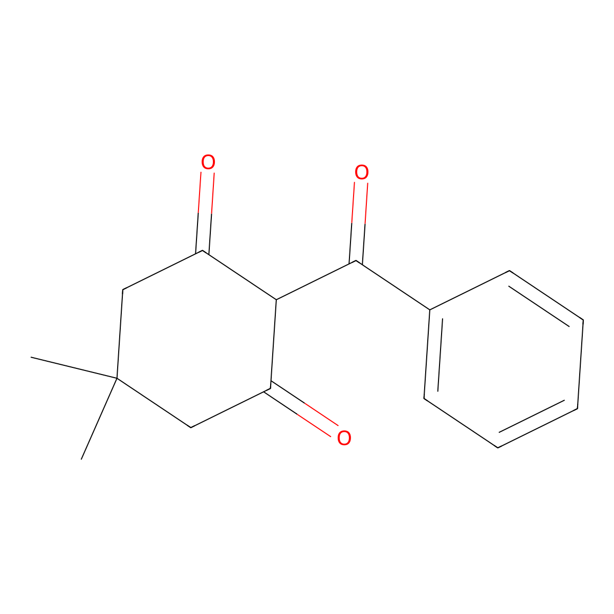2-Benzoyl-5,5-dimethylcyclohexane-1,3-dione molecular structure, CAS 16690-04-3