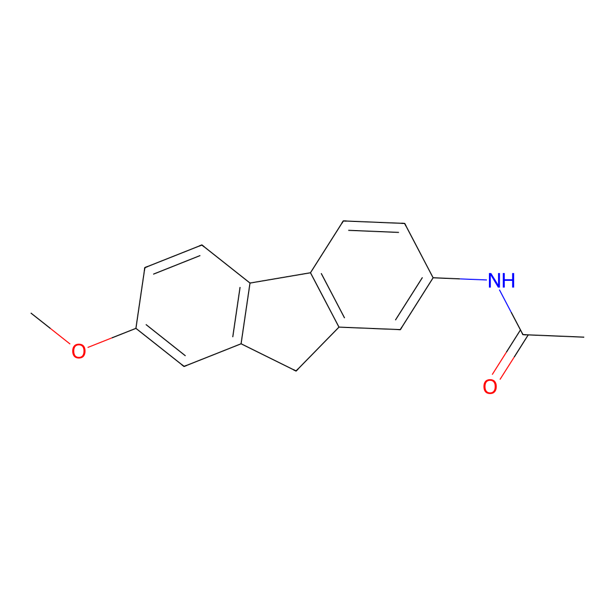 N-(7-Methoxy-9H-fluoren-2-yl)acetamide molecular structure, CAS 16690-44-1