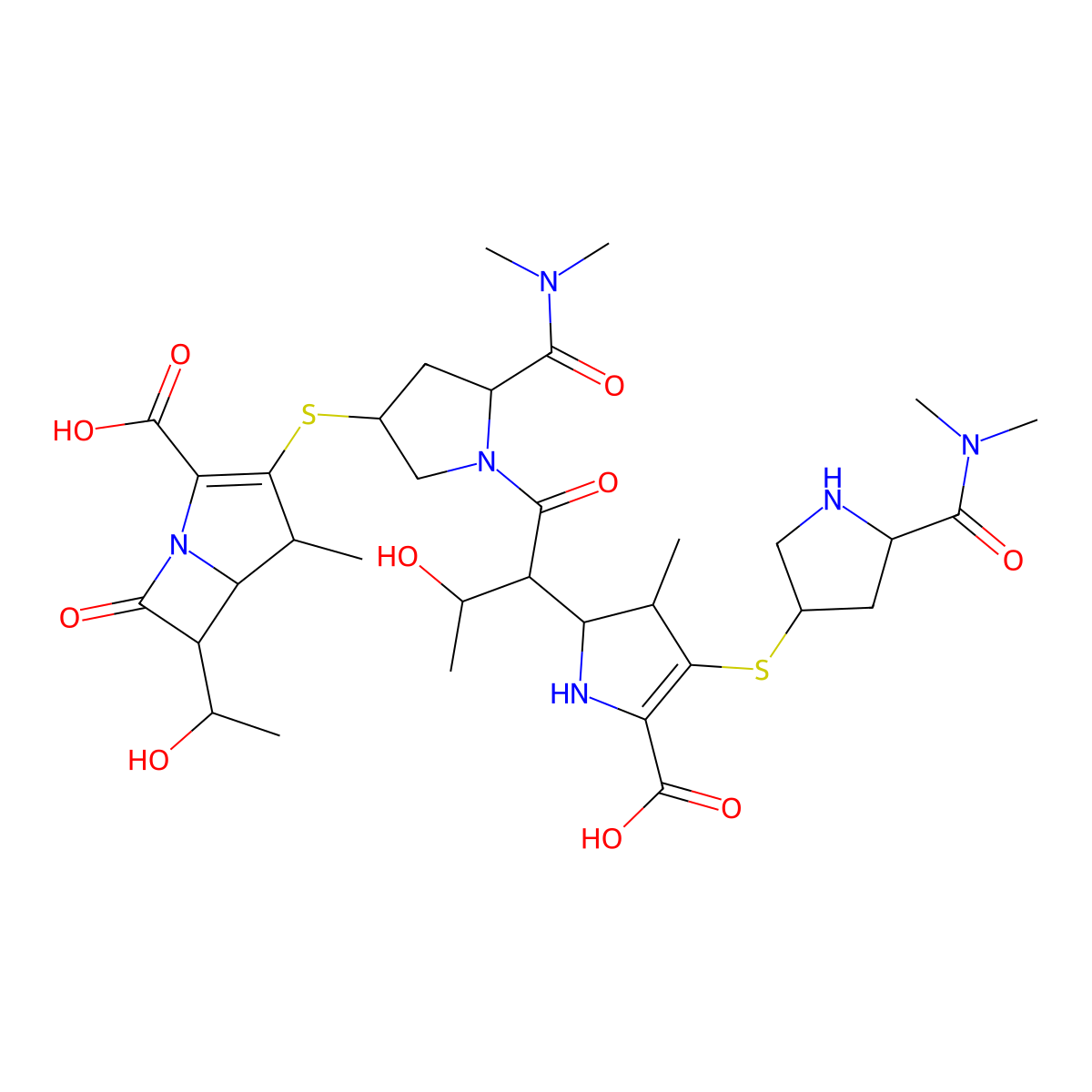 Meropenem EP Impurity B molecular structure, CAS 166901-45-7