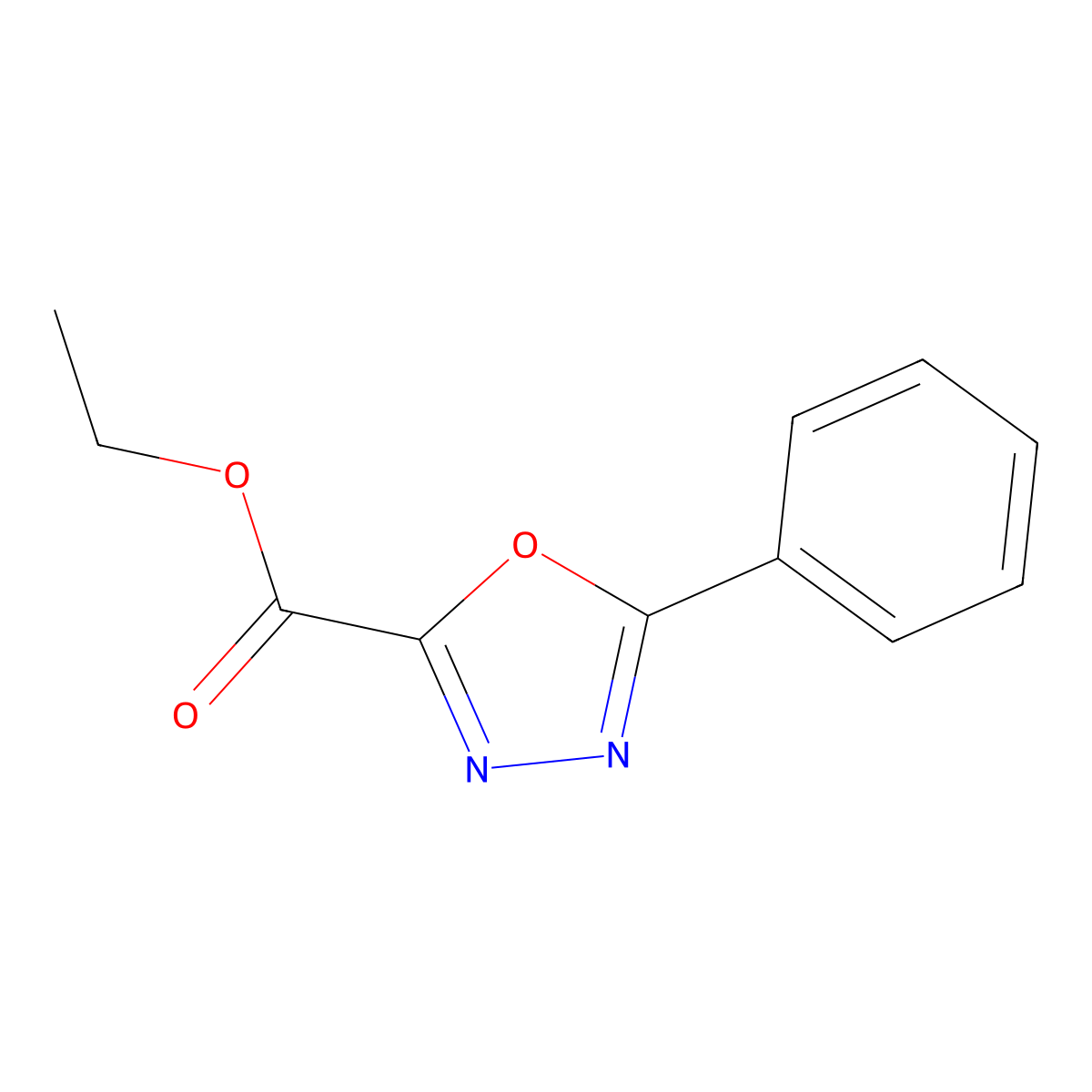 Ethyl 5-phenyl-1,3,4-oxadiazole-2-carboxylate molecular structure, CAS 16691-25-1