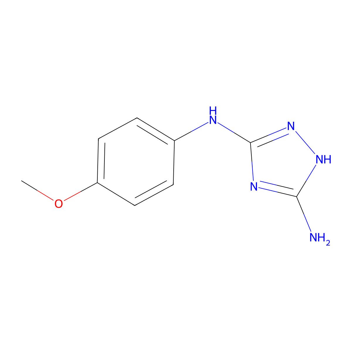 3-N-(4-methoxyphenyl)-1H-1,2,4-triazole-3,5-diamine molecular structure, CAS 16691-50-2