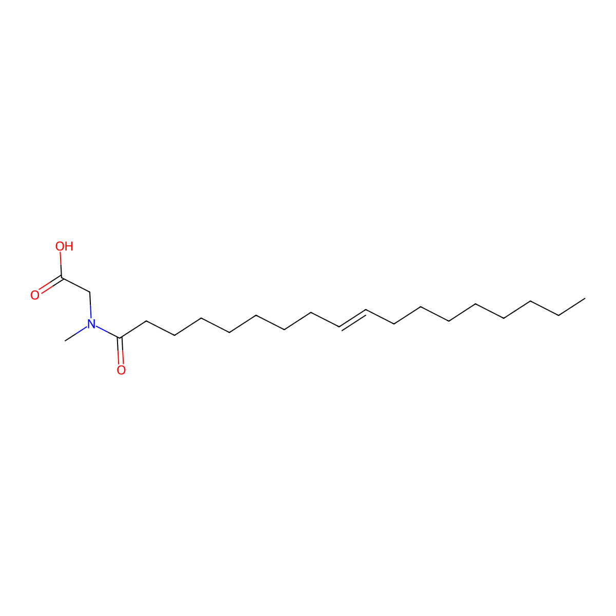 N-Methyl-N-(1-oxo-9-octadecen-1-yl)glycine molecular structure, CAS 16693-85-9