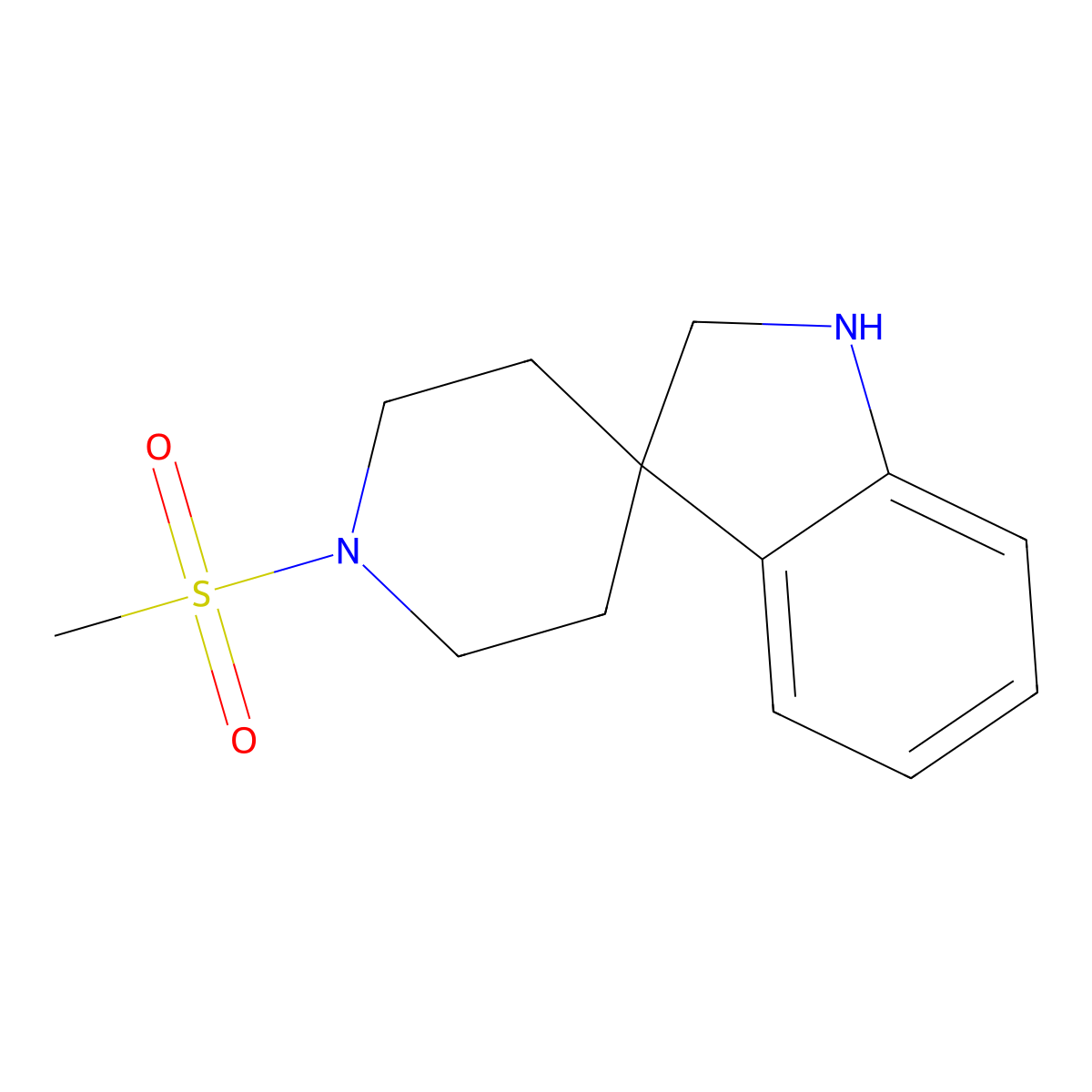 1'-(Methylsulfonyl)spiro[indoline-3,4'-piperidine] molecular structure, CAS 1669408-93-8