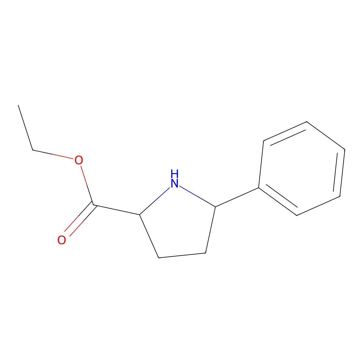 (2S,5S)-ethyl 5-phenylpyrrolidine-2-carboxylate molecular structure, CAS 166941-66-8