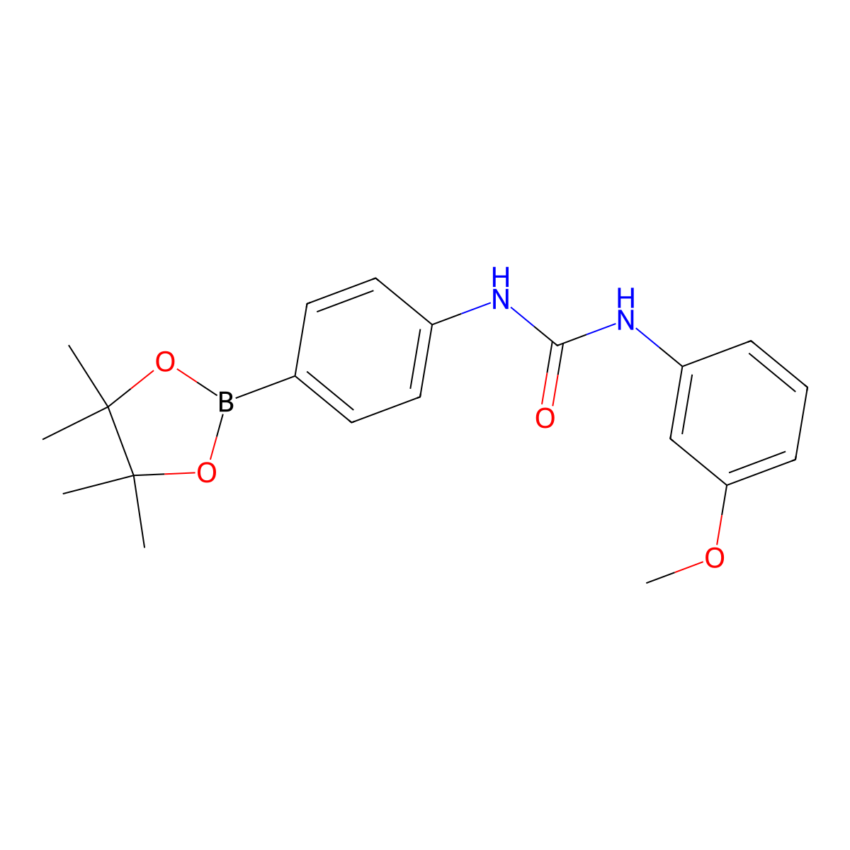 1-(3-Methoxyphenyl)-3-(4-(4,4,5,5-tetramethyl-1,3,2-dioxaborolan-2-yl)phenyl)urea molecular structure, CAS 1669414-60-1