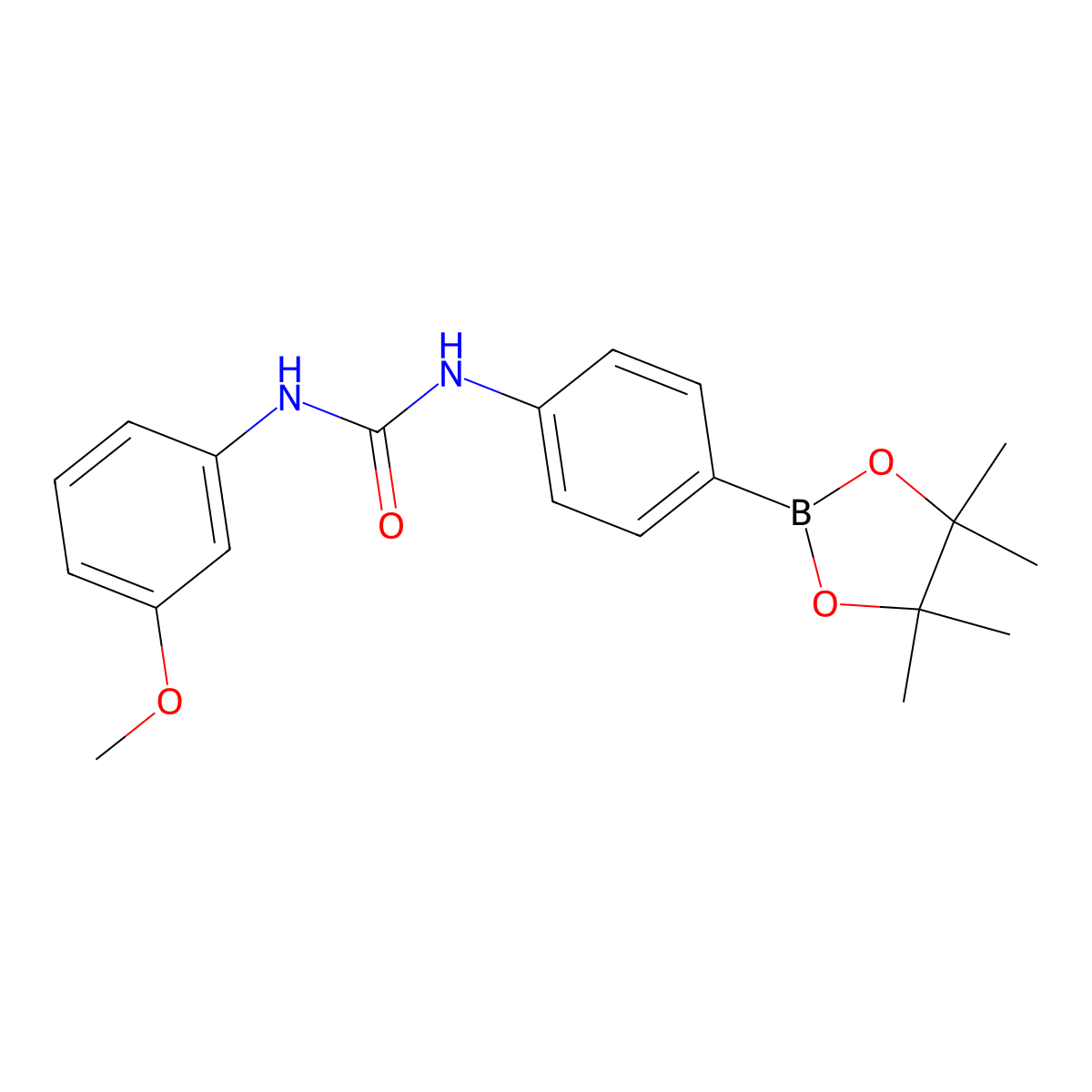 1-(3-Methoxyphenyl)-3-(4-(4,4,5,5-tetramethyl-1,3,2-dioxaborolan-2-yl)phenyl)urea molecular structure, CAS 1669414-60-1