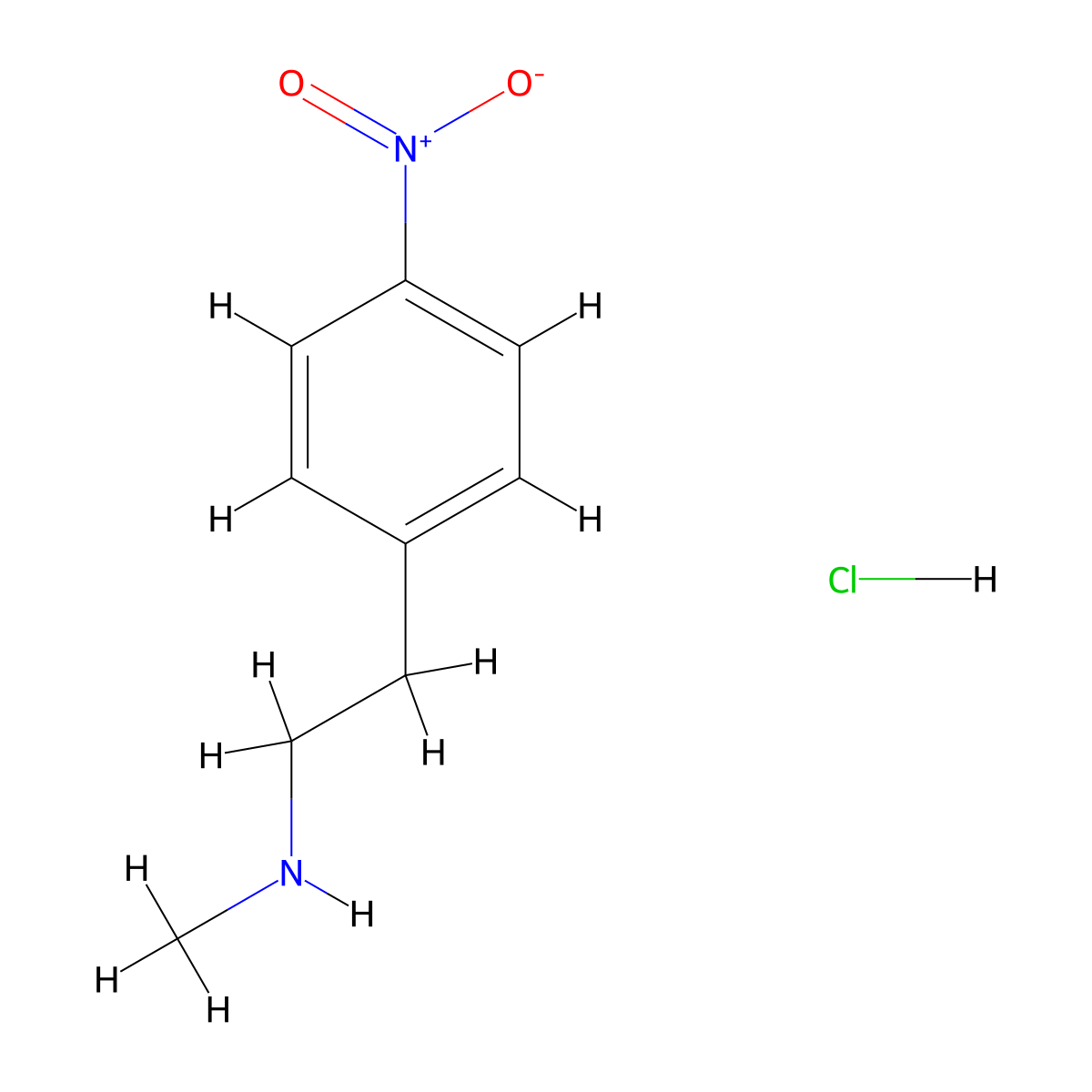 N-methyl-4-nitrophenethylamine hydrochloride molecular structure, CAS 166943-39-1