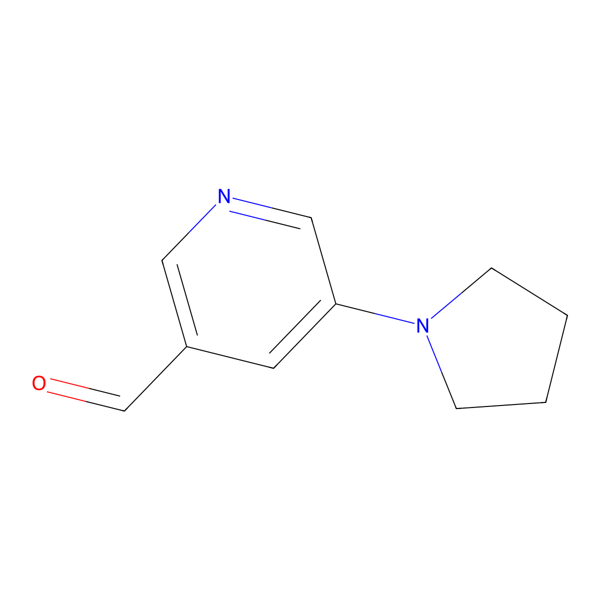 5-(Pyrrolidin-1-yl)nicotinaldehyde molecular structure, CAS 1669438-73-6