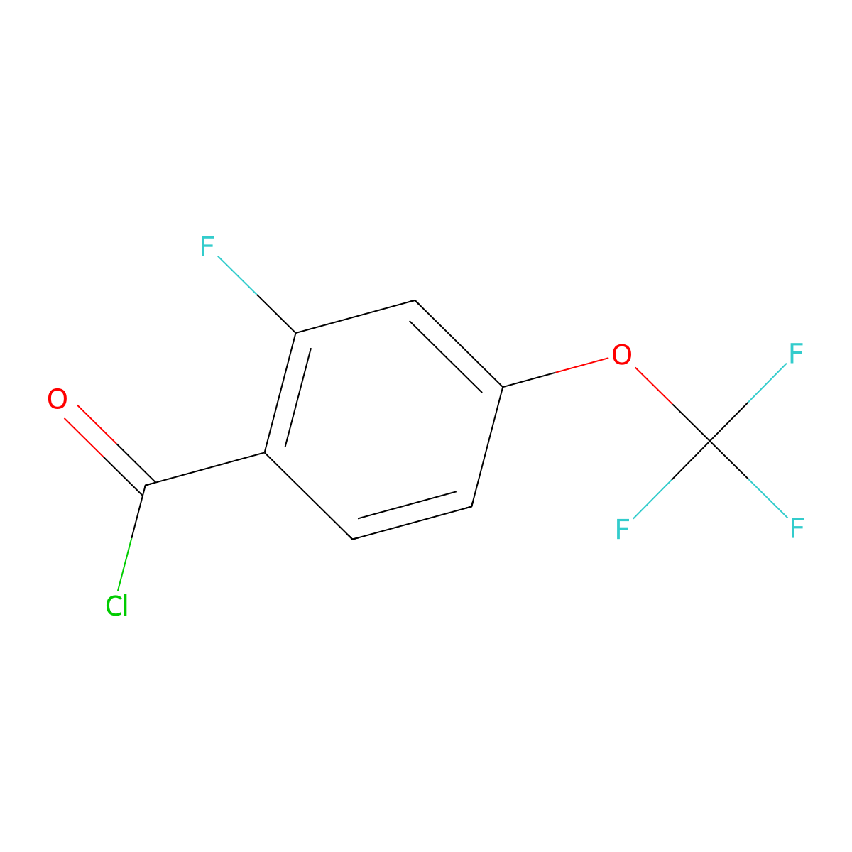 2-Fluoro-4-(trifluoromethoxy)benzoyl chloride molecular structure, CAS 166948-50-1