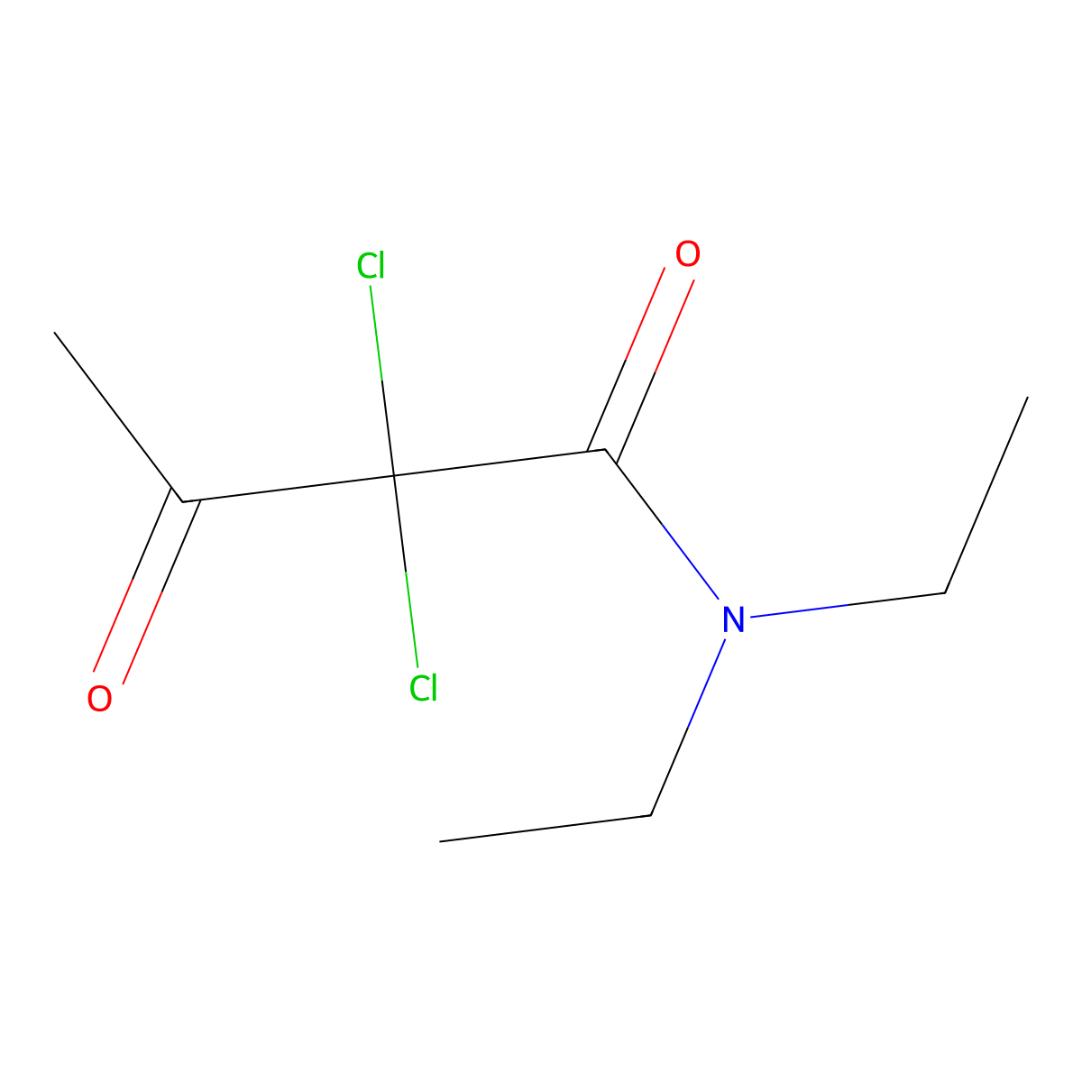 Butanamide, 2,2-dichloro-N,N-diethyl-3-oxo- molecular structure, CAS 16695-57-1