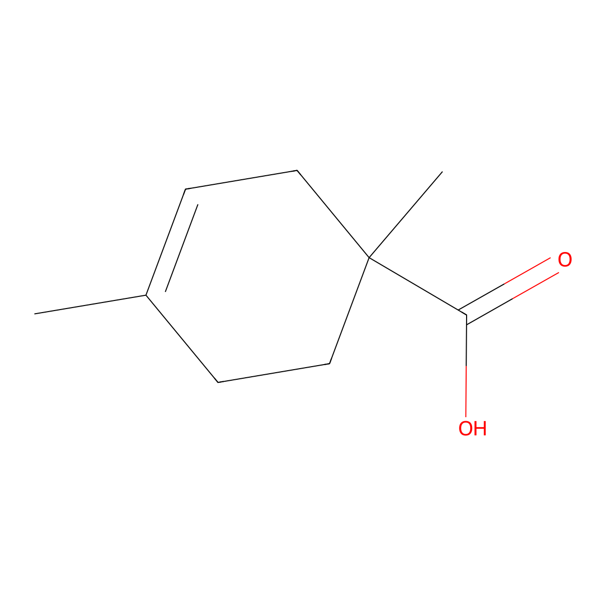 1,4-Dimethylcyclohex-3-ene-1-carboxylic acid molecular structure, CAS 16695-87-7