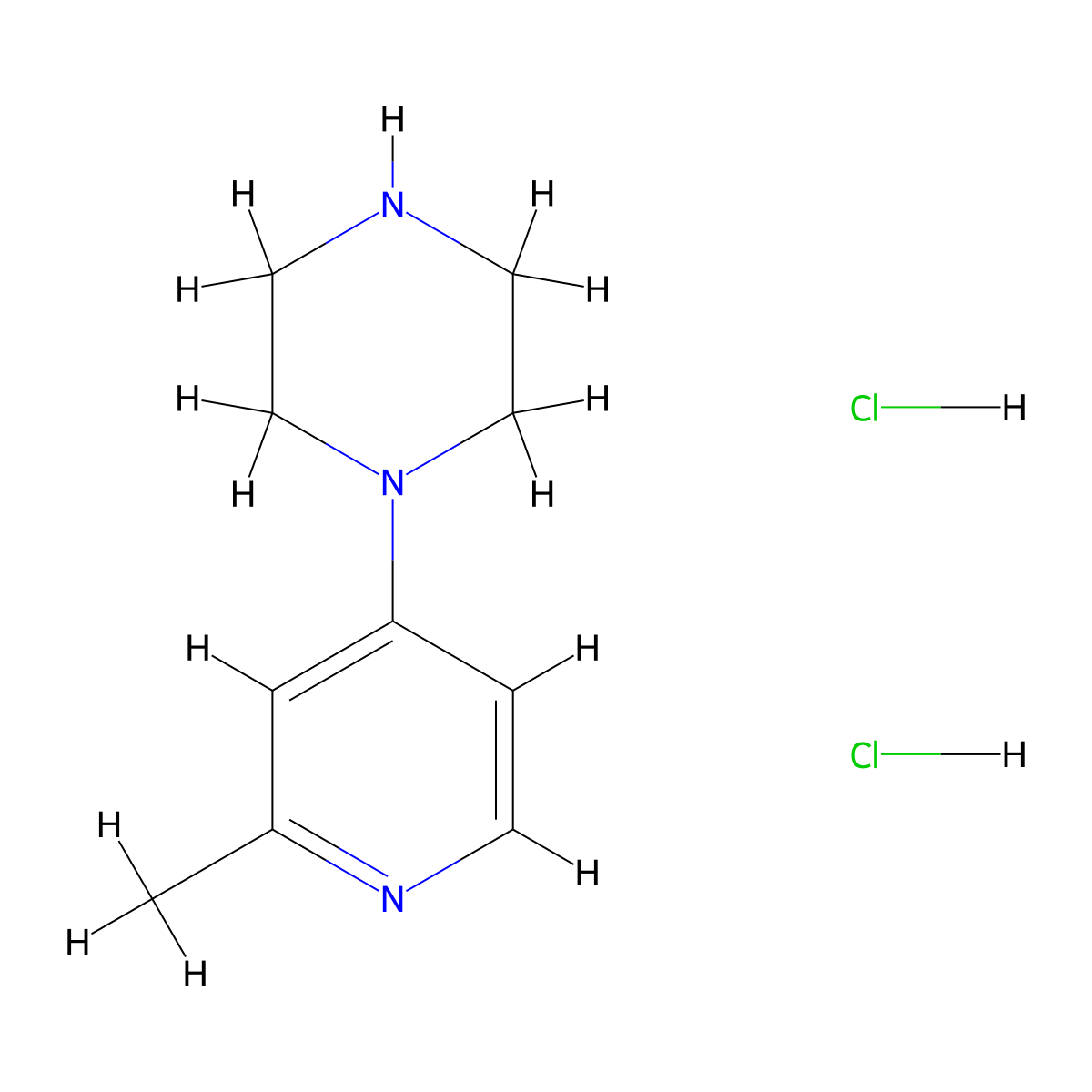 1-(2-Methylpyridin-4-yl)piperazine dihydrochloride molecular structure, CAS 166954-05-8