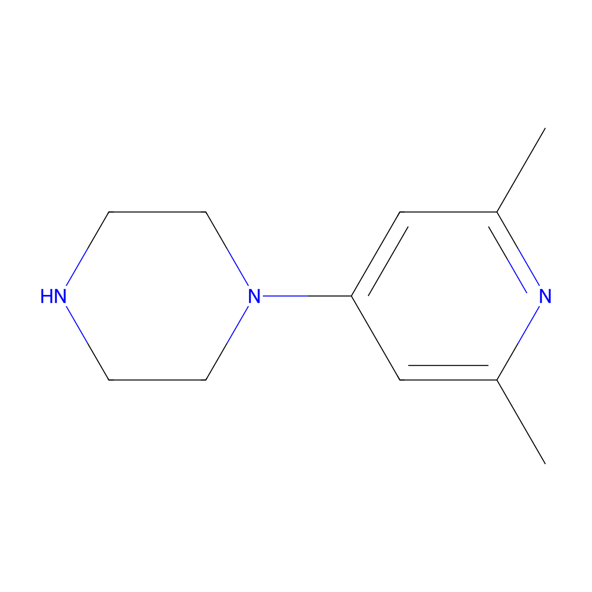 1-(2,6-Dimethylpyridin-4-yl)piperazine molecular structure, CAS 166954-07-0