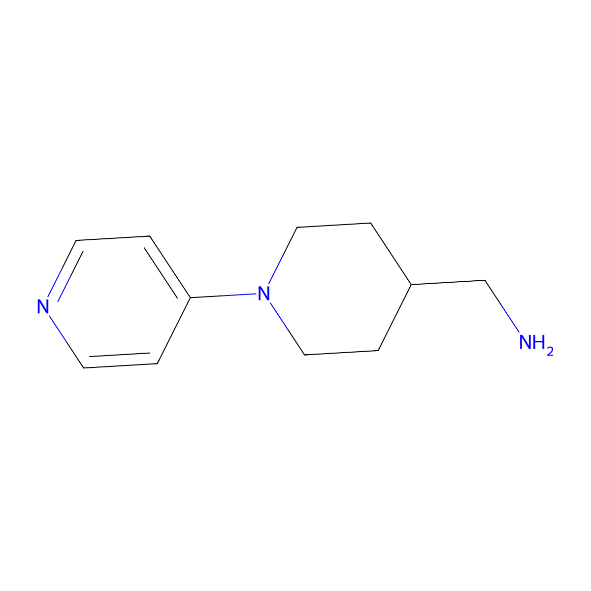 [1-(Pyridin-4-yl)piperidin-4-yl]methanamine molecular structure, CAS 166954-15-0