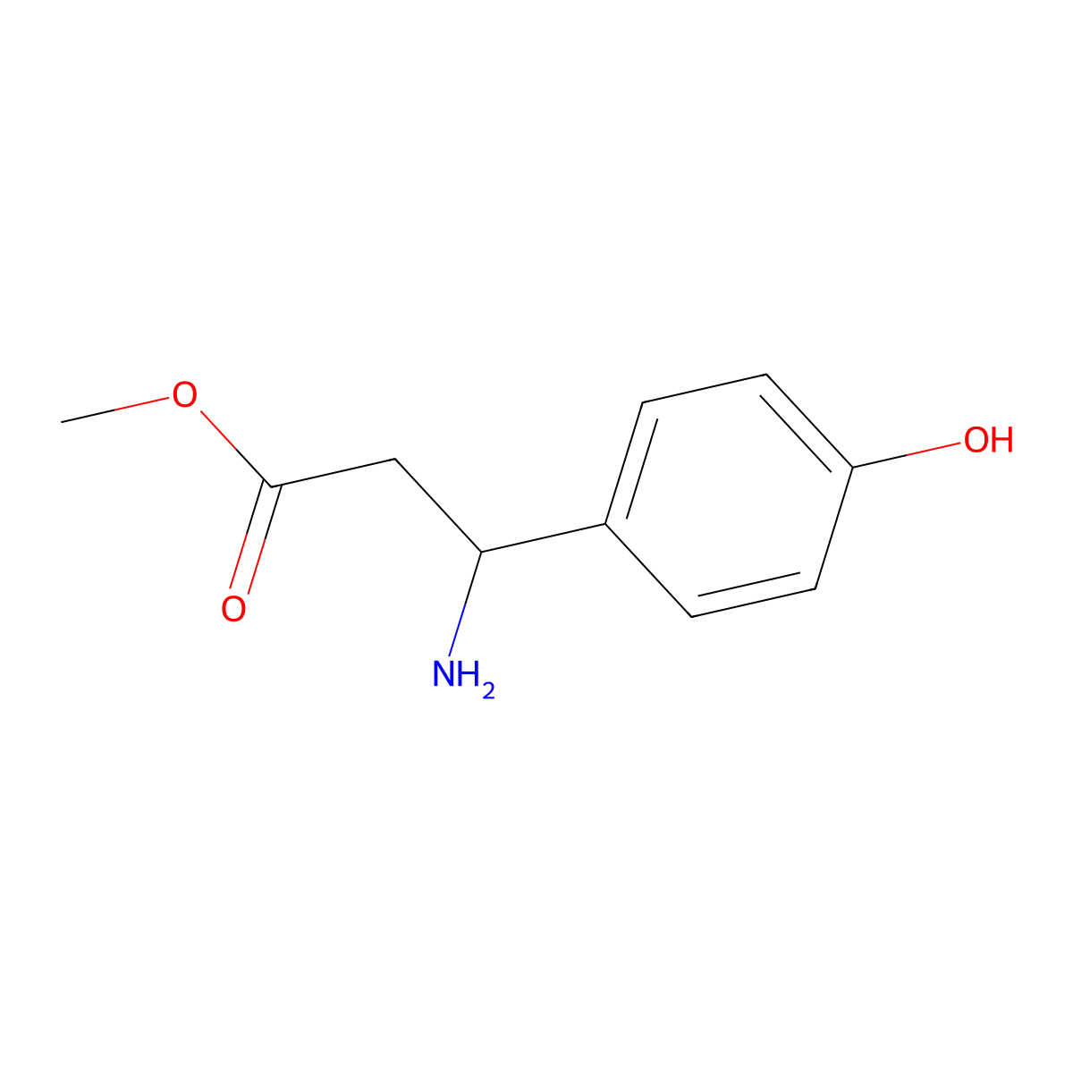 Methyl 3-Amino-3-(4-hydroxyphenyl)propanoate molecular structure, CAS 166954-93-4