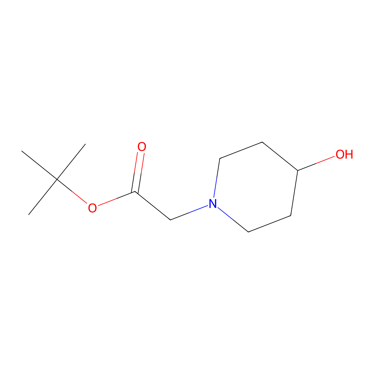 (4-Hydroxy-piperidin-1-yl)-acetic acid tert-butyl ester molecular structure, CAS 166955-02-8