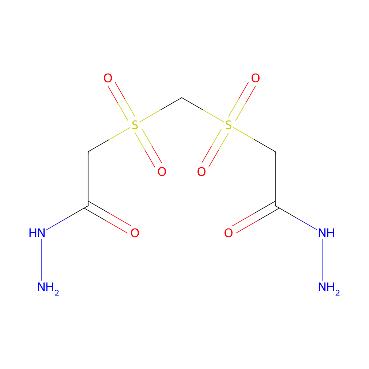 2-[(2-Hydrazinyl-2-oxoethyl)sulfonylmethylsulfonyl]acetohydrazide molecular structure, CAS 166956-12-3