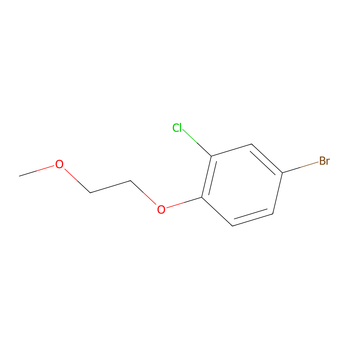 4-Bromo-2-chloro-1-(2-methoxyethoxy)benzene molecular structure, CAS 166959-35-9