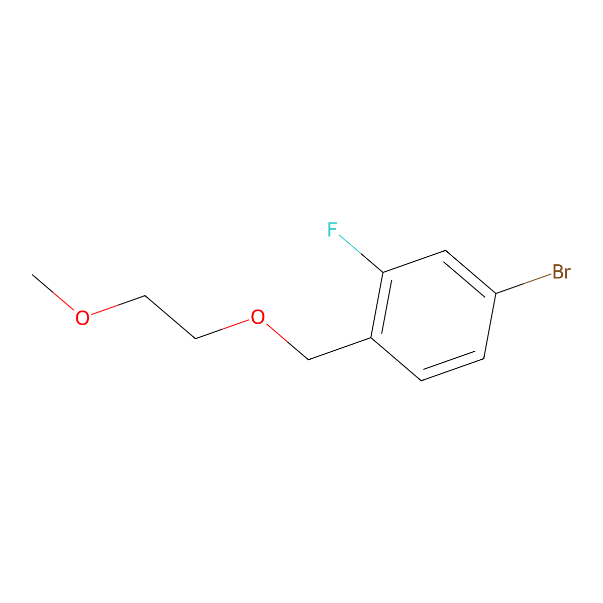 4-Bromo-2-fluoro-1-((2-methoxyethoxy)methyl)benzene molecular structure, CAS 166960-01-6