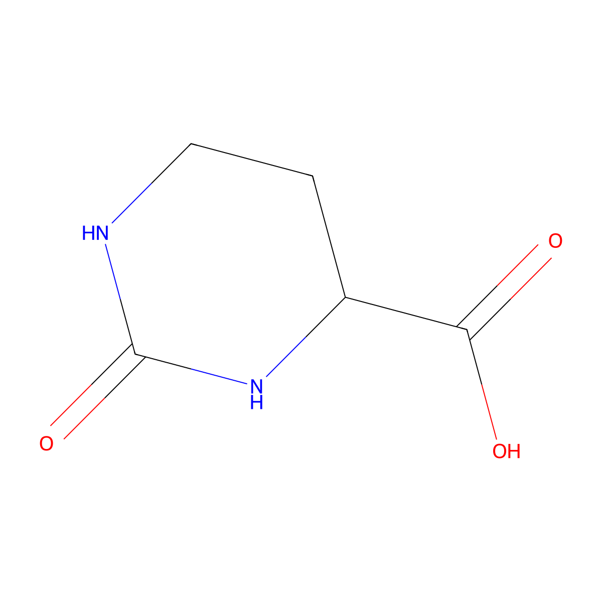2-Oxohexahydropyrimidine-4-carboxylic acid molecular structure, CAS 166961-74-6