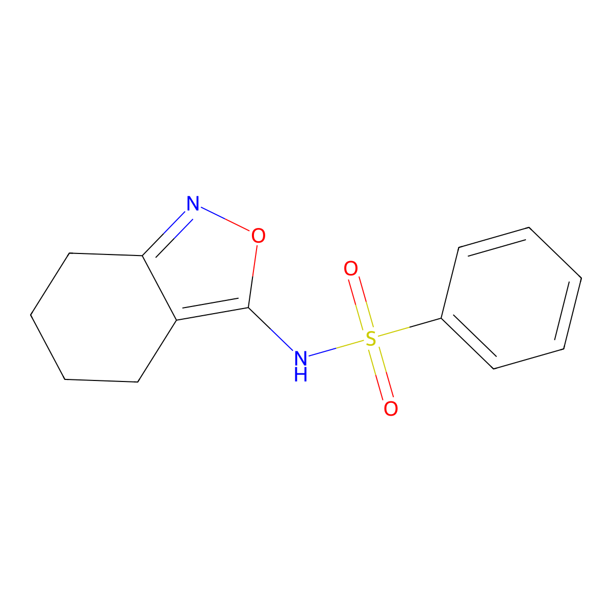 N-(4,5,6,7-tetrahydro-2,1-benzoxazol-3-yl)benzenesulfonamide molecular structure, CAS 166963-42-4