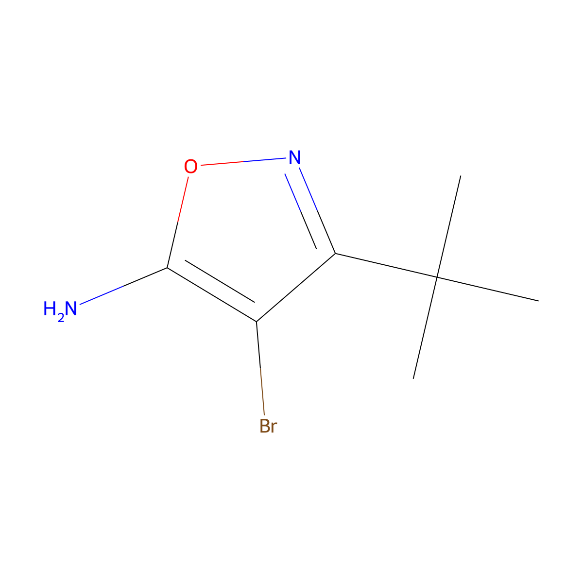 4-Bromo-3-(tert-butyl)isoxazol-5-amine molecular structure, CAS 166964-06-3