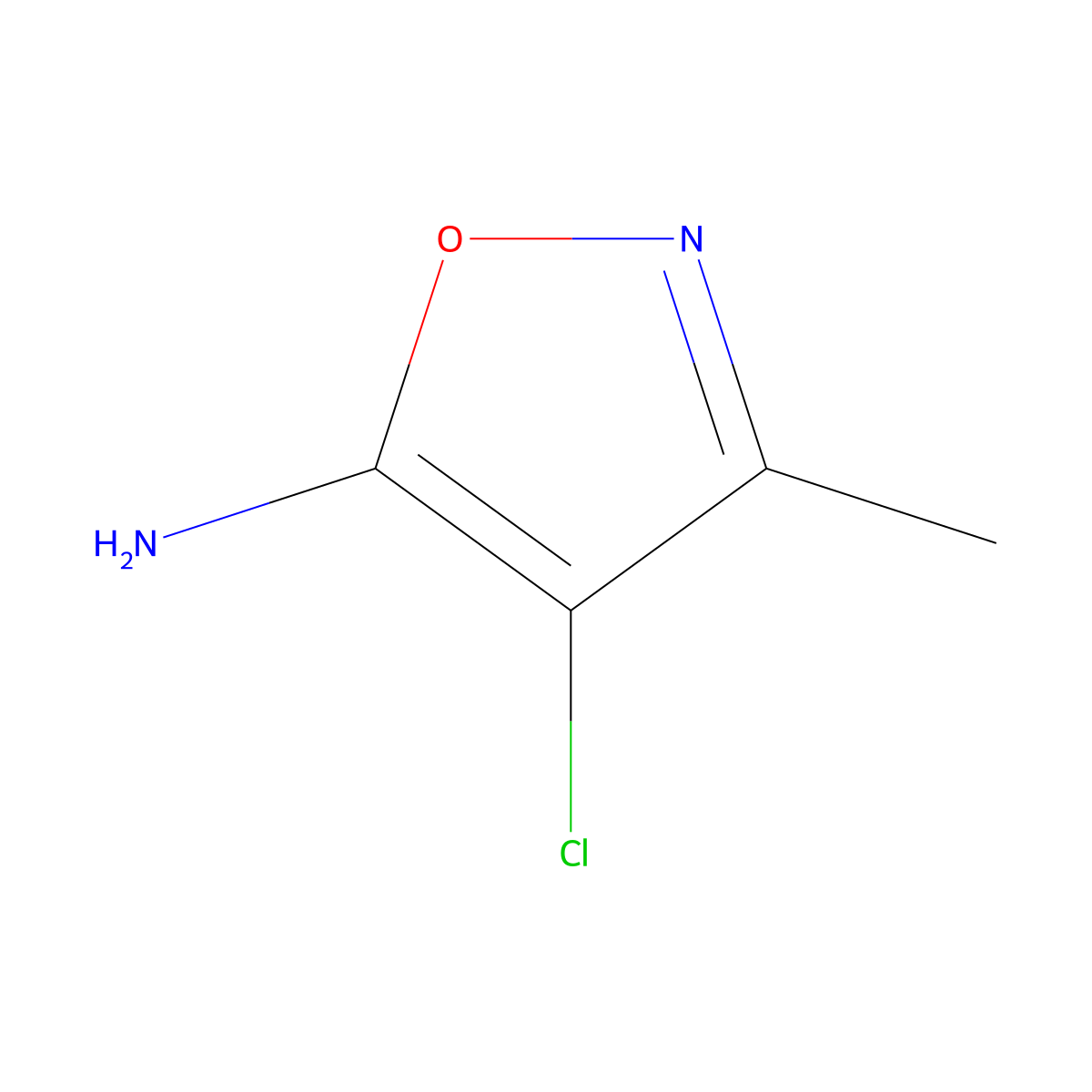 4-Chloro-3-methyl-1,2-oxazol-5-amine molecular structure, CAS 166964-09-6
