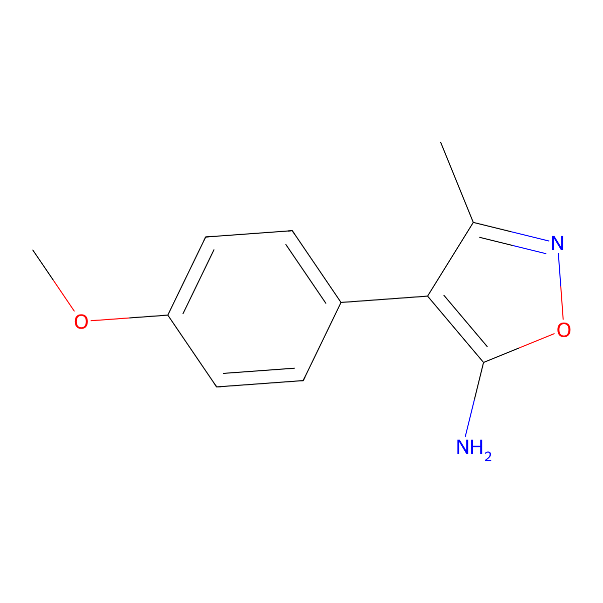 4-(4-Methoxyphenyl)-3-methylisoxazol-5-amine molecular structure, CAS 166964-11-0