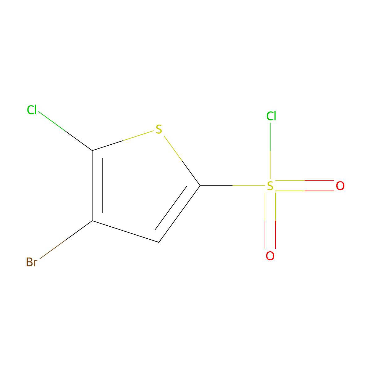 4-Bromo-5-chlorothiophene-2-sulfonyl chloride molecular structure, CAS 166964-35-8