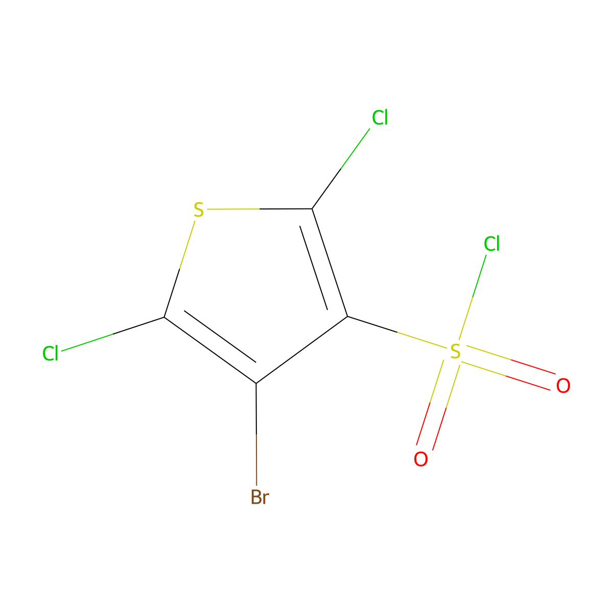4-Bromo-2,5-dichlorothiophene-3-sulfonyl chloride molecular structure, CAS 166964-36-9