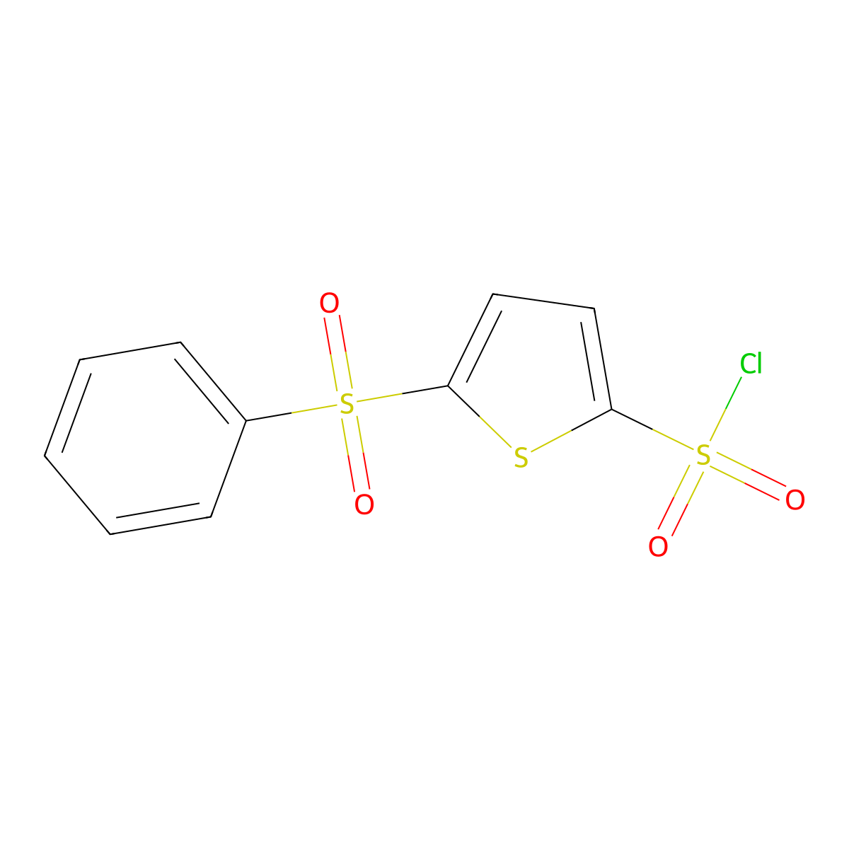 5-(Phenylsulfonyl)-2-thiophenesulfonyl chloride molecular structure, CAS 166964-37-0
