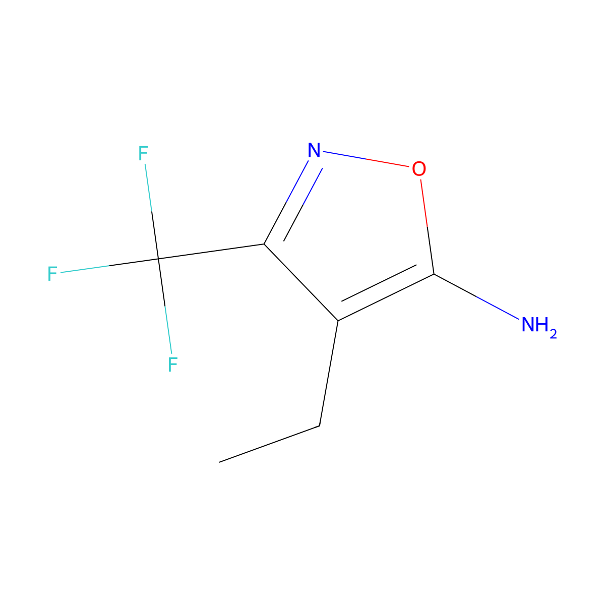 4-Ethyl-3-(trifluoromethyl)-1,2-oxazol-5-amine molecular structure, CAS 166964-41-6
