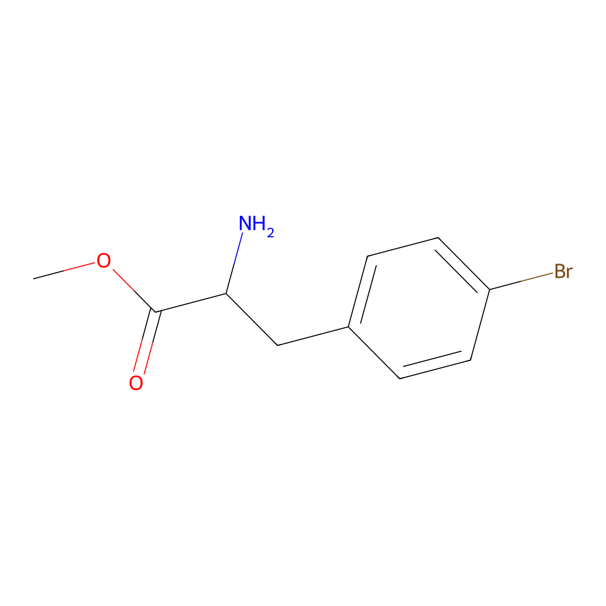Methyl 2-amino-3-(4-bromophenyl)propanoate molecular structure, CAS 166967-59-5