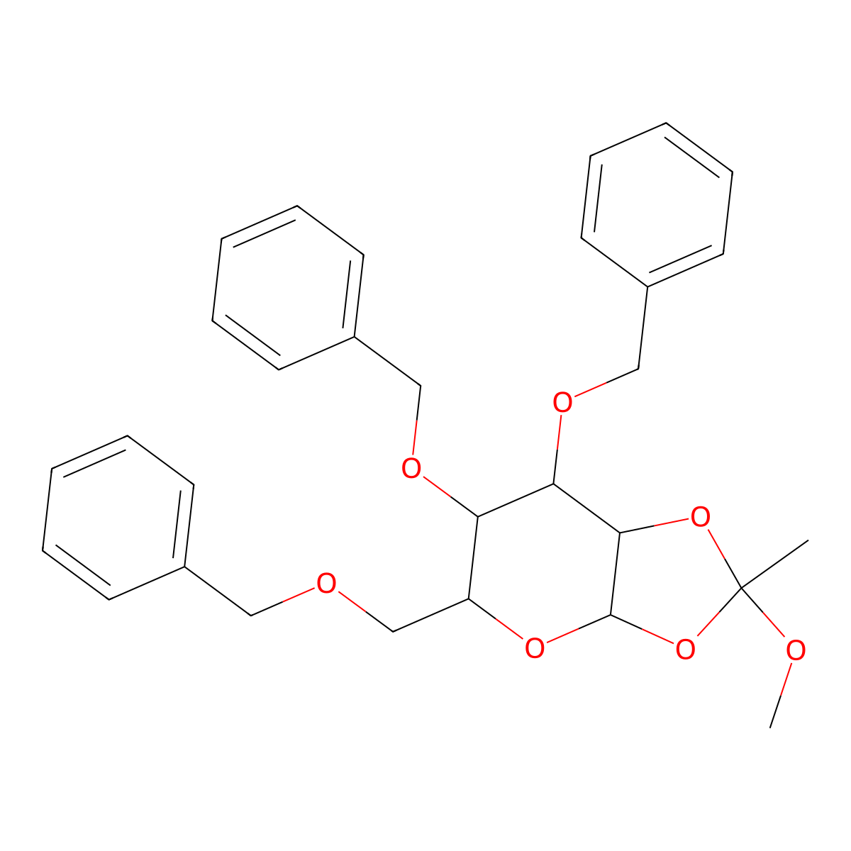 3,4,6-Tri-O-benzyl-b-D-mannopyranose 1,2-(methyl orthoacetate) molecular structure, CAS 16697-49-7