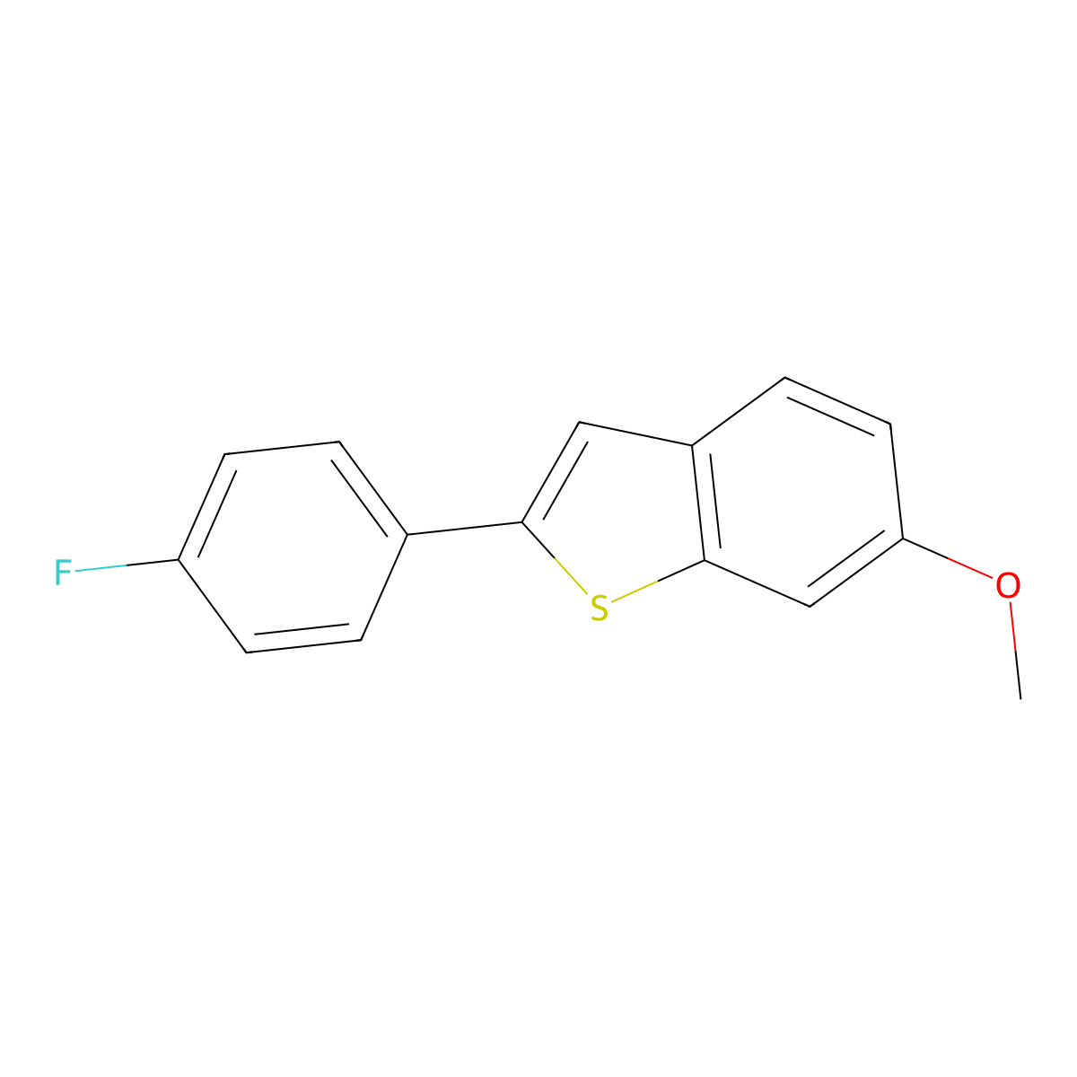 2-(4-Fluorophenyl)-6-methoxybenzo[b]thiophene molecular structure, CAS 166975-72-0