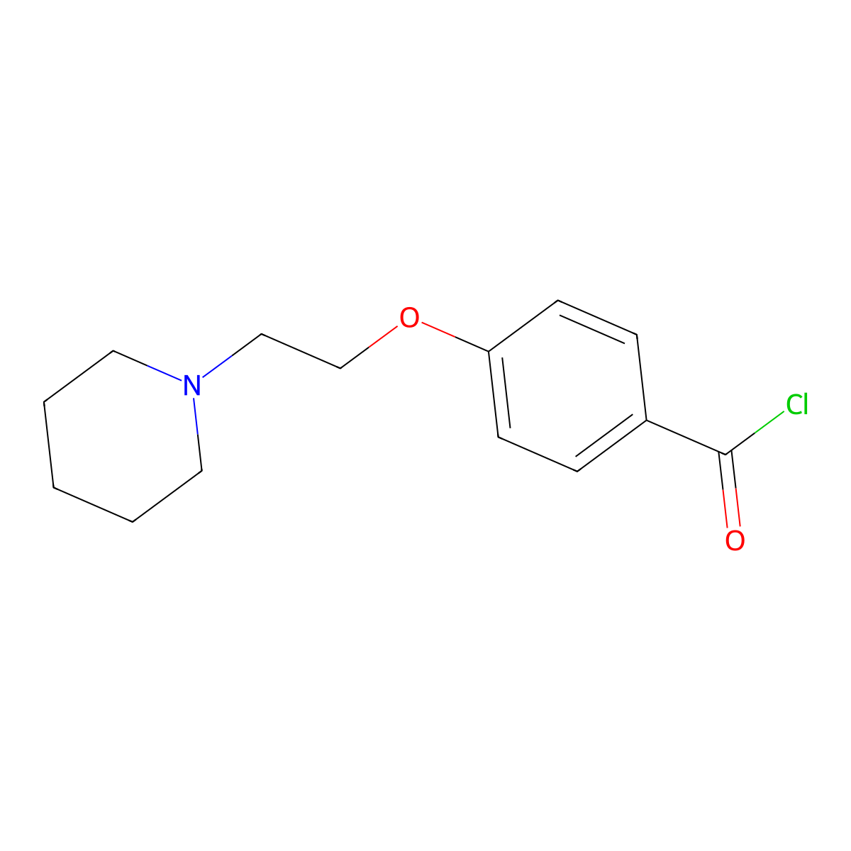 4-(2-(Piperidin-1-yl)ethoxy)benzoyl chloride molecular structure, CAS 166975-76-4