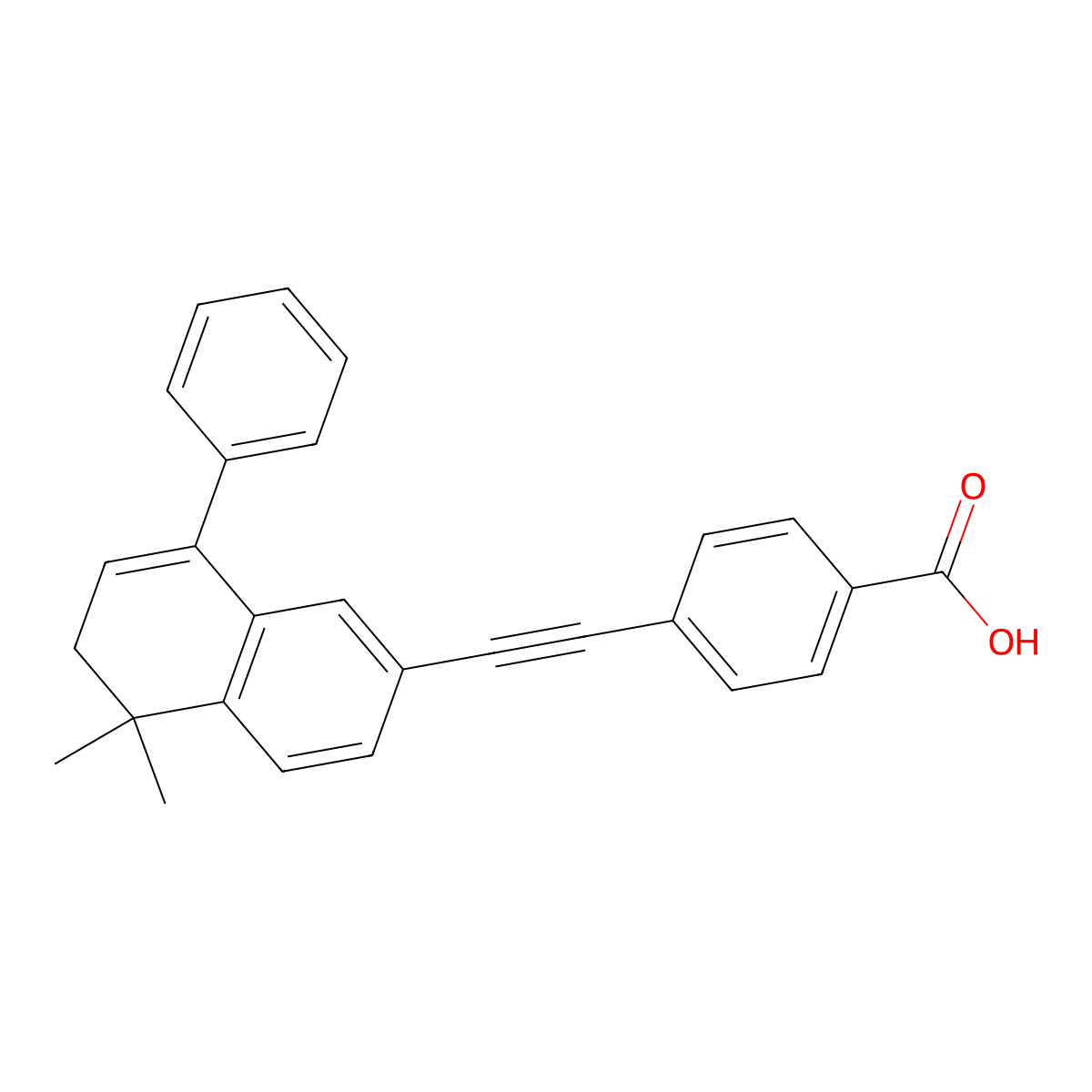 4-[2-(5,5-dimethyl-8-phenyl-6H-naphthalen-2-yl)ethynyl]benzoic Acid molecular structure, CAS 166977-57-7