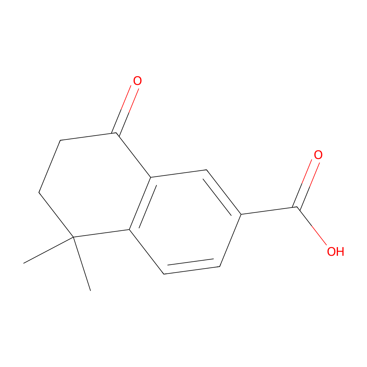 5,5-Dimethyl-8-oxo-5,6,7,8-tetrahydronaphthalene-2-carboxylic acid molecular structure, CAS 166977-95-3