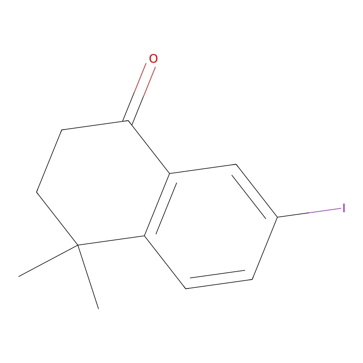 7-iodo-4,4-dimethyl-3,4-dihydronaphthalen-1(2H)-one molecular structure, CAS 166977-96-4