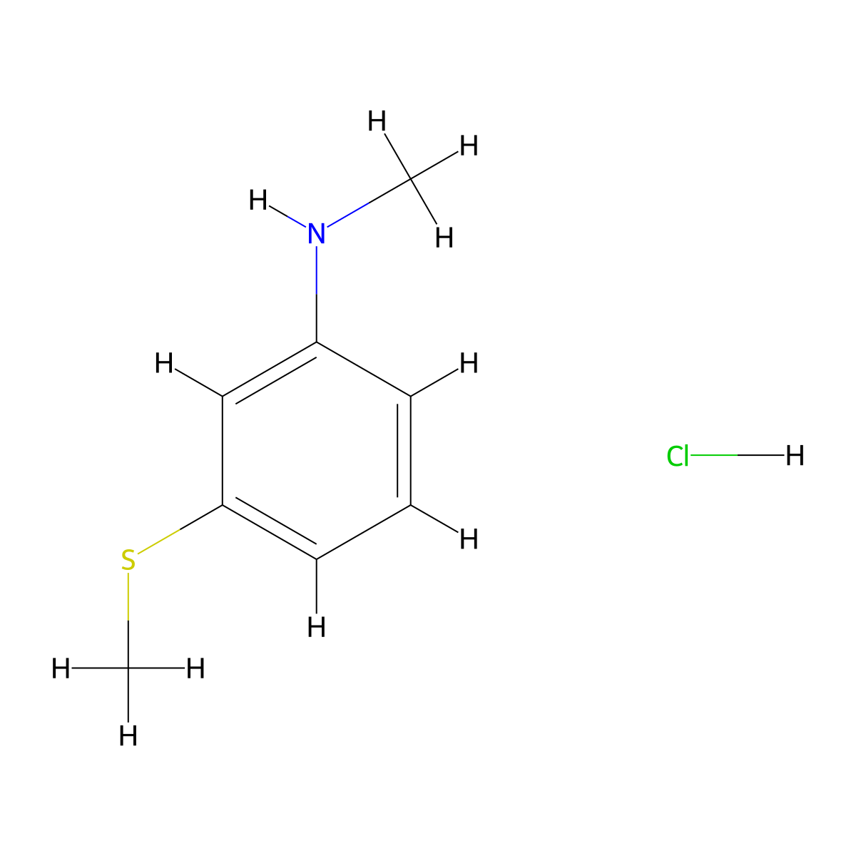 N-methyl-3-(methylsulfanyl)aniline hydrochloride molecular structure, CAS 166981-71-1