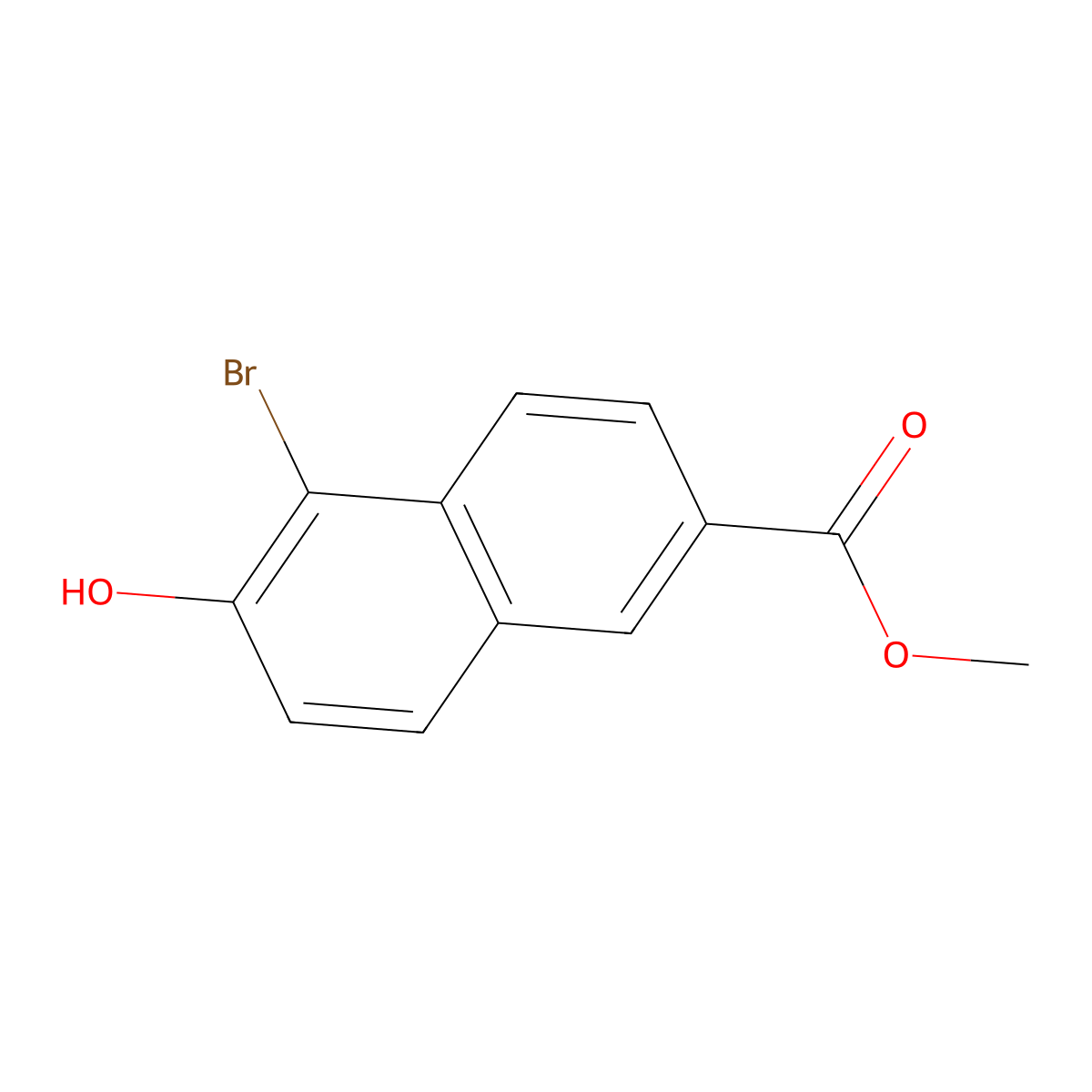 Methyl 5-bromo-6-hydroxy-2-naphthoate molecular structure, CAS 166984-02-7