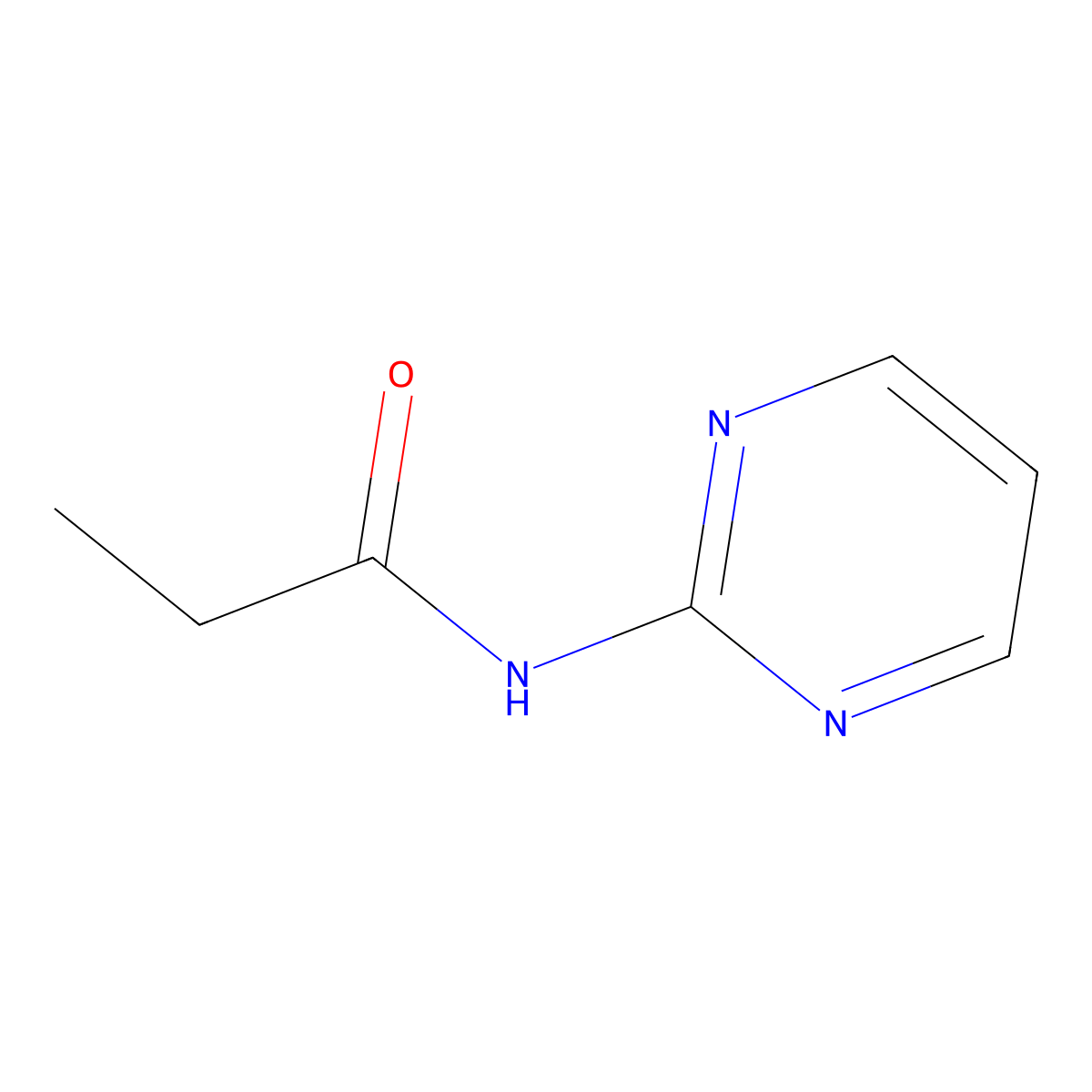 N-2-Pyrimidinylpropanamide molecular structure, CAS 16699-13-1