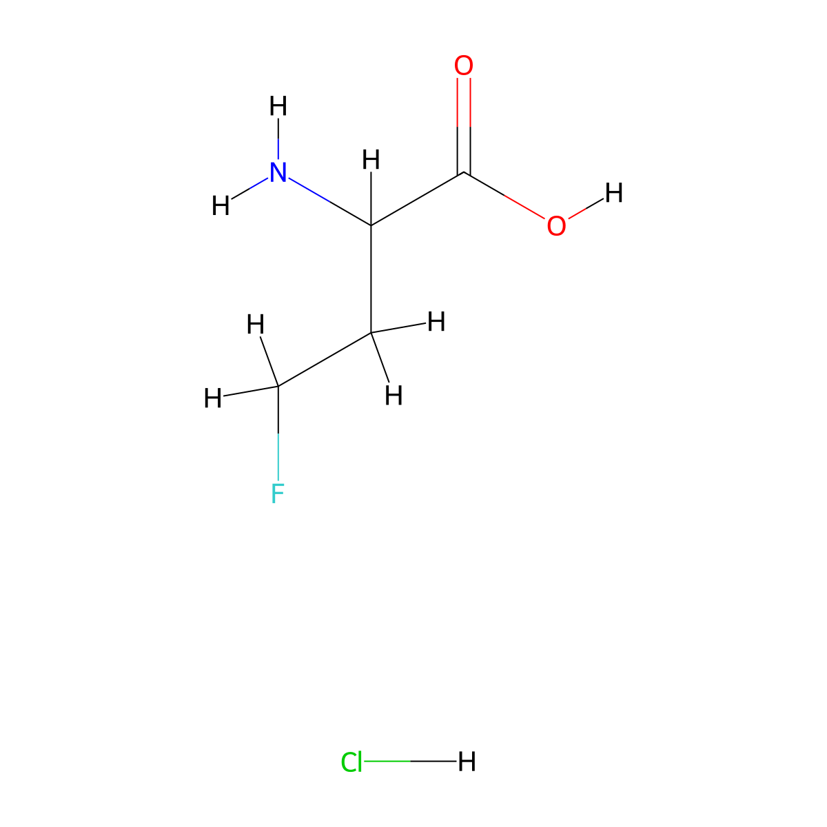 2-Amino-4-fluorobutanoic acid hydrochloride molecular structure, CAS 16699-76-6