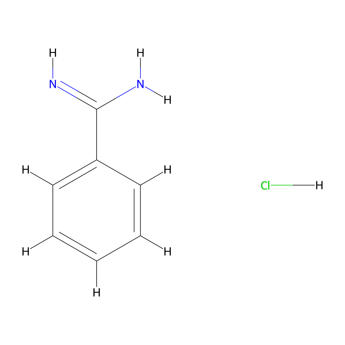 Benzamidine, hydrochloride molecular structure, CAS 1670-14-0